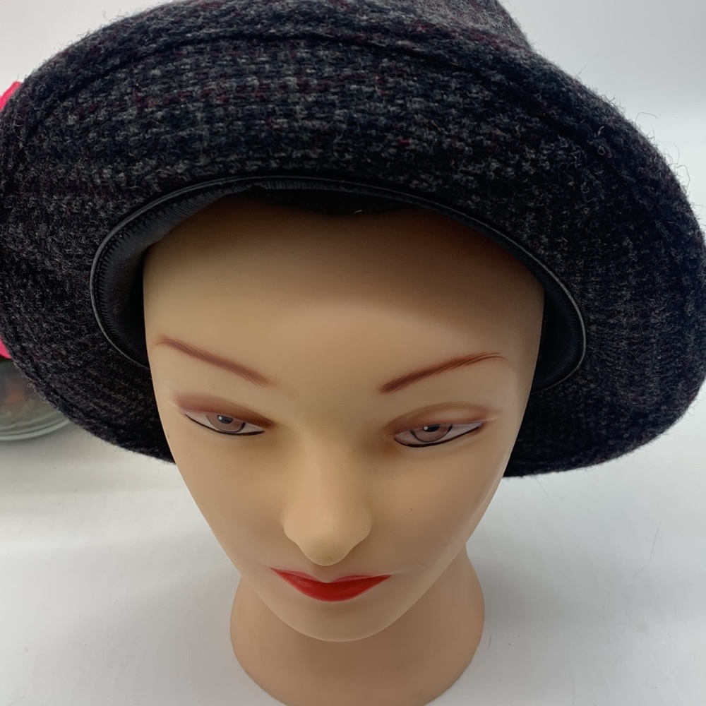 Resistol Vintage tweed Fedora Hat with Feather. HT3054 - Picture 7 of 12